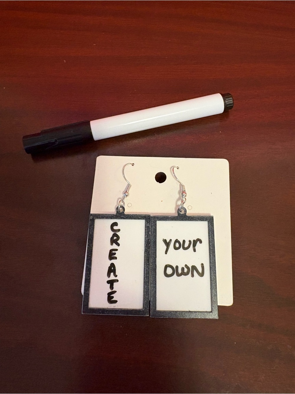 Fun Create-Your-Own White Board Earring Set